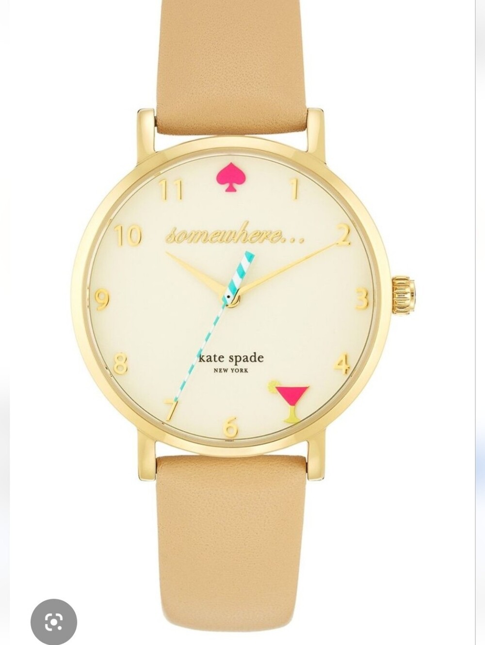 The Kate Spade Live Colorfully 5 o'clock Somewhere Martini Watch & Original Box